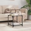 VidaXL Coffee Table with Transparent Glass Top 40x40x40 Cm Steel 845962