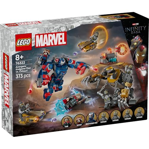 LEGO Marvel Мстители: Тор из Финала игры против. Игрушка Читаури, Подарок на день рождения, Строительные блоки, Мальчики и девочки, Возраст 8, 9 и 10 лет, Ученики начальной школы, Ма