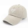 Versatile Peach Heart Embroidery Washed Old Spring And Summer Baseball Hat Women's Thin Couple Soft Top Cap Men's Tide