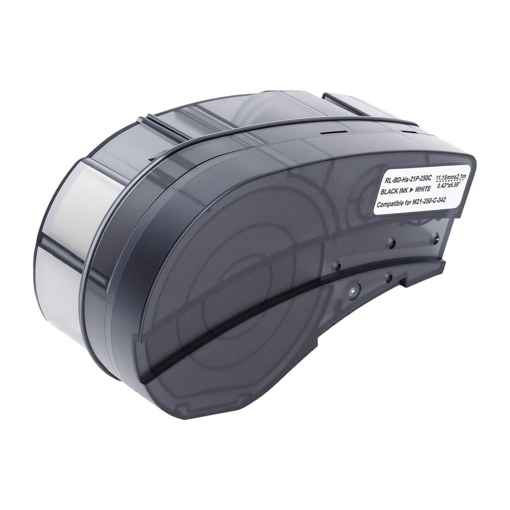 Heat Shrink Tubing Label Tape Fit for BMP21 LAB Printers 11.15mm X 2.1m Black On White