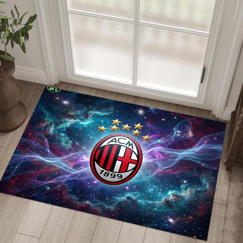 Дизайн AC Milan Кристальный Велюровый Ковер Уютный Не?Нескользящий ковер с принтом для спальни, гостиной, прихожей