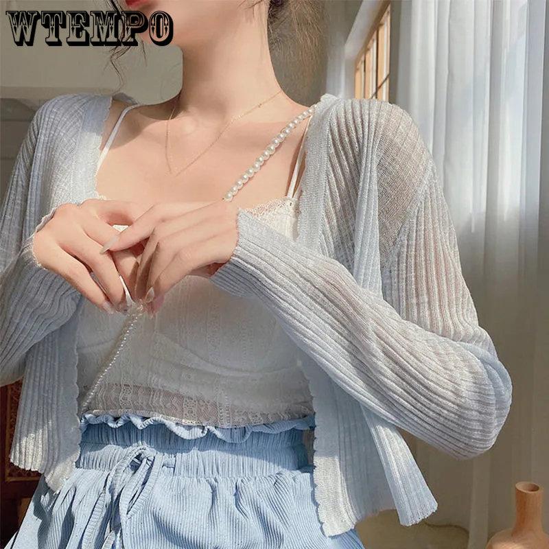Shrugs Women Candy Color Sweet All-match Cape Elegant Long Sleeve Bolero Sun Shading Cardigan Cropped Shawls Chic Outwear
