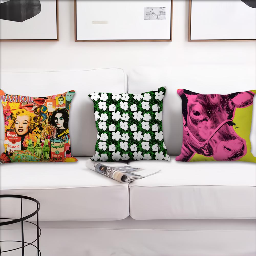 Comfortable Soft Flowers Warhol Pillow Case A-Andy for Sofa Living Room Home Office Decor and Protective Pop Covers