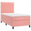 Sommier à lattes avec matelas - Maison Exclusive - 90x200 cm - Velours Rose - Bande LED intégrée