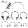 Alisouy 1PC Titanium Cone Internally Threaded Horseshoe Nose Ring Tragus Septum Helix Cartilage Earring Body Piercing Jewelry