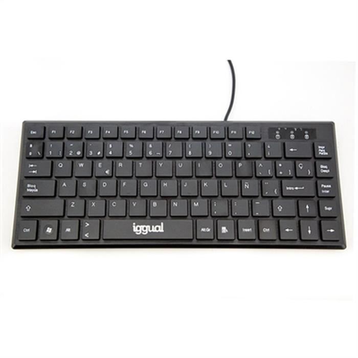 Clavier Iggual Teclado USB Compacto TKL Slim TKL-USB Negro Noir