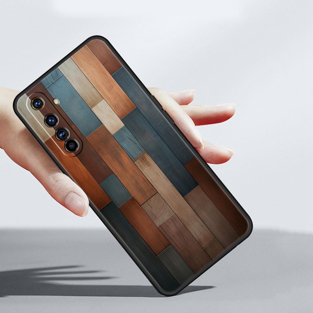Роскошный Винтажный Узор под Дерево Мягкий ТПУ Для Realme 13 12 11 10 9 Pro Plus GT3 GT2 C21 C25 C35 C53 C55 C67 Pro 5G Чехол для Телефона