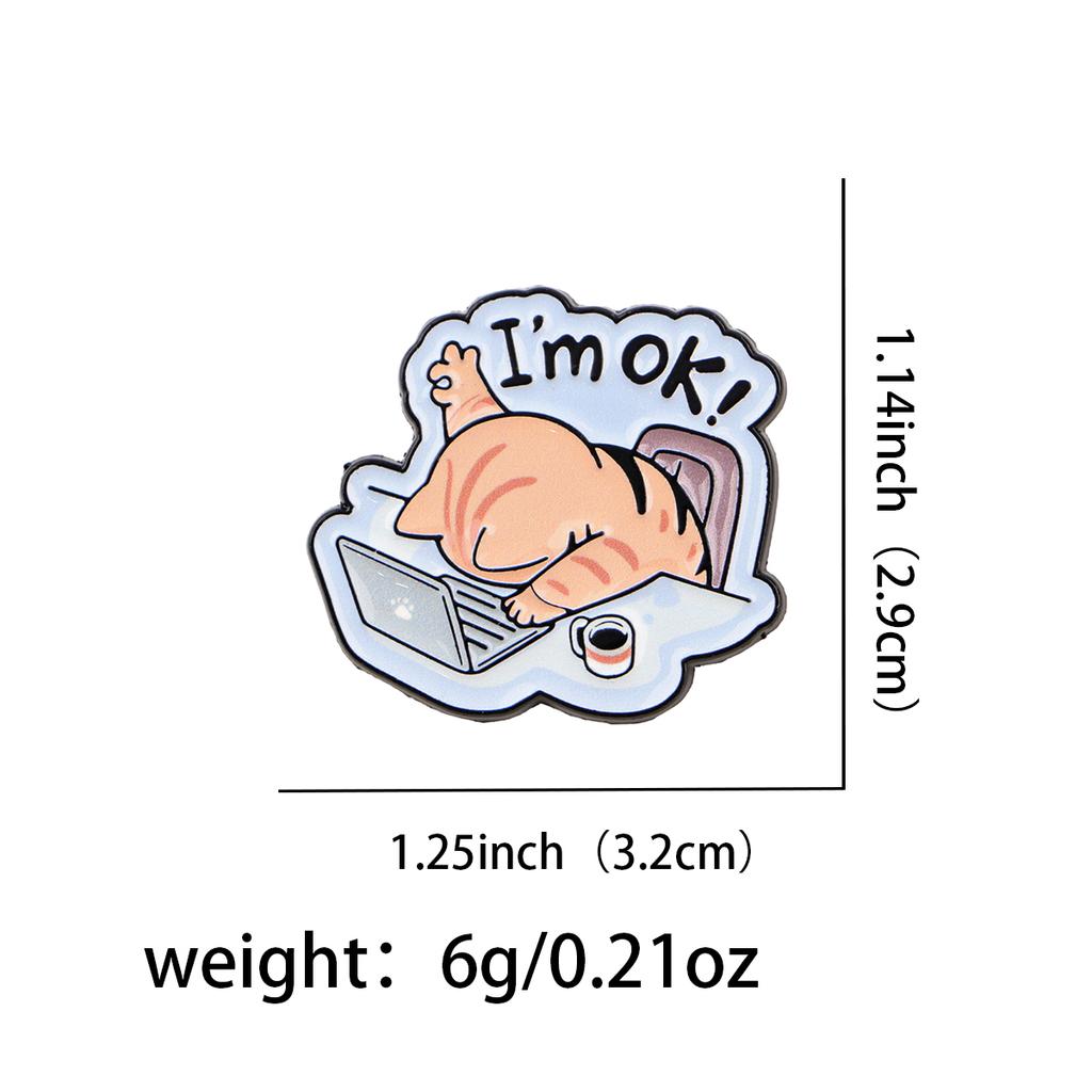 Work Cat Enamel Pin Office Quotes Brooch Pines Lapel Pins Badge on Backpack Clothing Accessories Animal Jewelry Friends Gifts