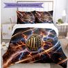 AC Milan Pattern Printed 3PCS Bedding Set Soft Skin-Friendly Washable Duvet Cover & Pillowcases Set All Season Bedroom