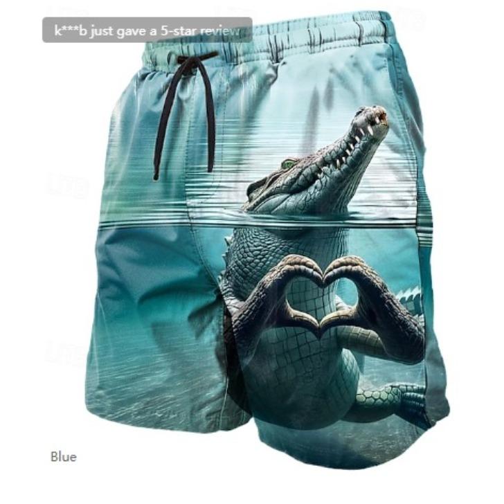 Летние 3D Забавные Мультяшные Животные Принт Шорты Модные Повседневные Пляжные Мужские Шорты
