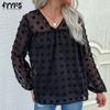 Women's Fashion Casual Long Sleeve V-Neck Blouses & Shirts