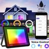 TUYA RGB Floodlight Smart APP Voice Control RGB CW 3000-6500K 30W 50W 100W 220V AC for Garden Party Outdoor Lighting Spotlight