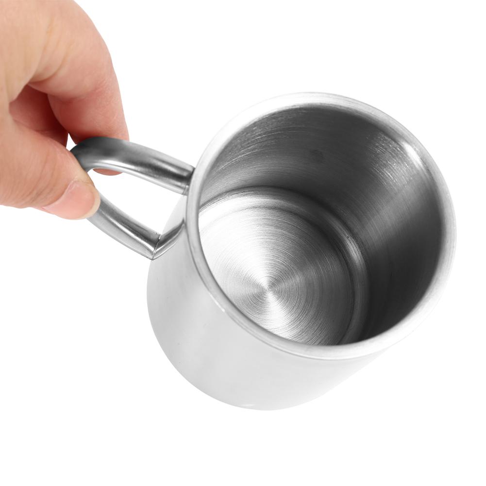 Portable Student Stainless Steel Double Wall Mug Travel Camping Coffee Tea Milk Cup Durable