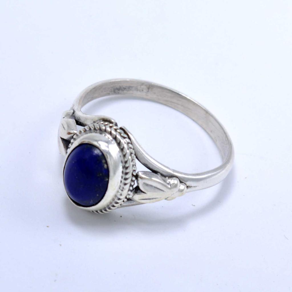 Кольцо из стерлингового серебра 925 пробы с лазуритом, ювелирные изделия с овальным драгоценным камнем