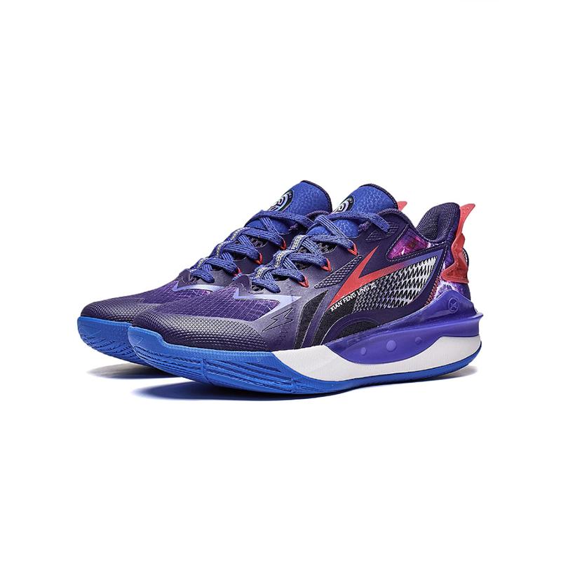 Li Ning Youth Pioneer Team 3.0 V2 Shock Absorbing Lightweight Rebound Low Top Basketball Shoes Kids Basketball Shoes Deep-Sky-Blue YKBT042-7