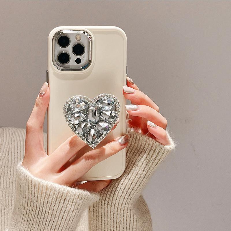 Подходит для чехла для телефона Apple 16Promax, Защитный чехол для iPhone15, Простая подставка с водным бриллиантом, 14 Ощущение премиум-класса