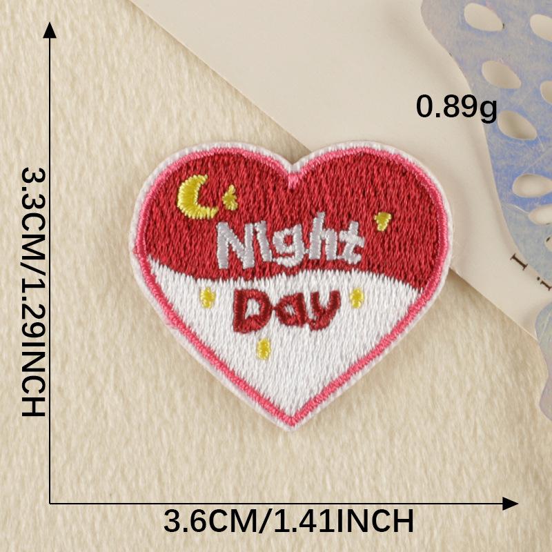 Original Embroidery Label Embroidery Sticker Cartoon Love English Cloth Label Patch Sticker Accessories Cloth Sticker