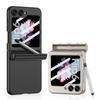 Magnetic Hinge Protection Hard PC Phone Cover for Samsung Galaxy Z Flip 6 Case Shockproof with Small Screen Protector Touch Pen