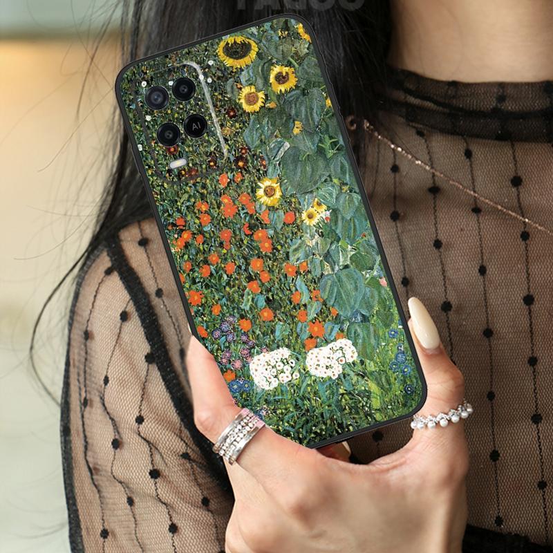 Чехол-органайзер с цветочным принтом для Oppo A74 A94 A54 A80 A60 A40 A18 A38 A58 A78 A98 A96 A76 A16 A15 A17 A57 A77 A5 Pro