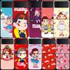 F-Fujiya M-Milky P-Peko C-chan Мультяшный Чехол для Телефона для Samsung Z Flip 7 6 5G Galaxy Z Flip 5 4 3 Черный Жесткий Чехол Роскошный ПК