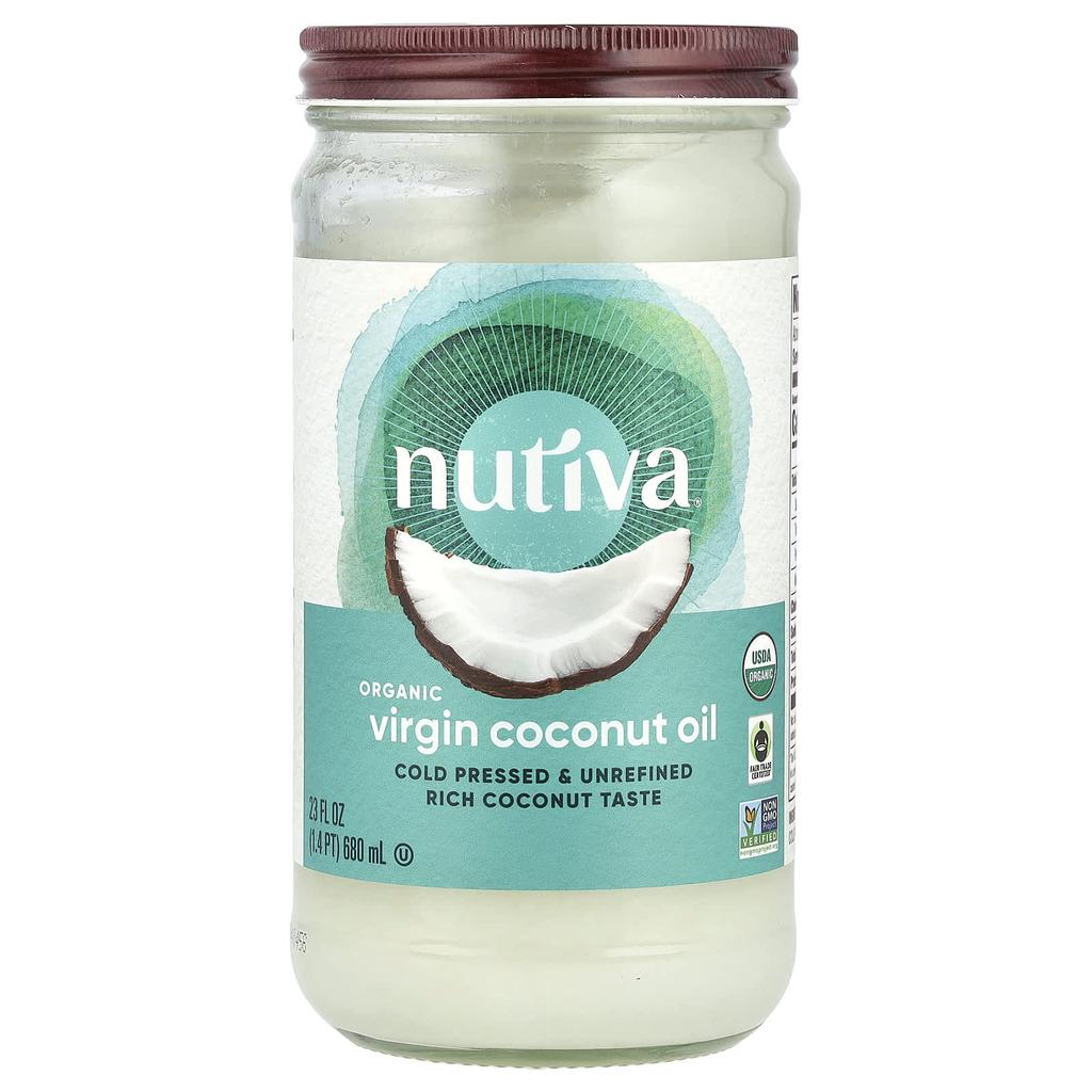 Nutiva Органическое кокосовое масло, первого отжима, 23 жидких унции (680 мл)