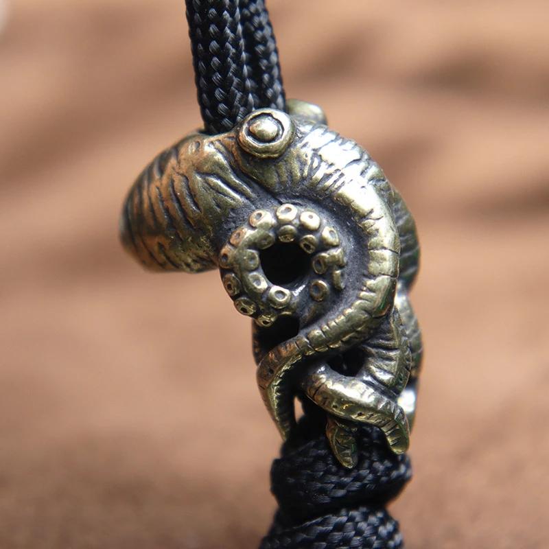 Retro Brass Sea Animal Octopus Pendant Diy Paracord Bracelets Necklace Accessori