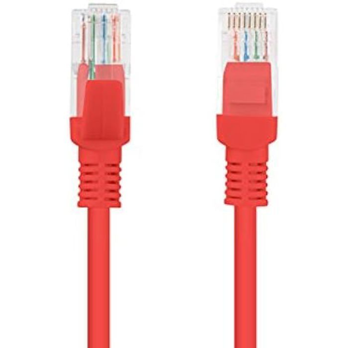 Câble Réseau - LANBERG - Tuyau Cat.6 UTP - 3M - RJ-45 Mâle - Rouge