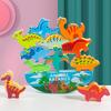 Kids Building Blocks Wooden Colorful Animal Colorfast Smooth Color Cognition Balancing Motor Skills Dinosaur