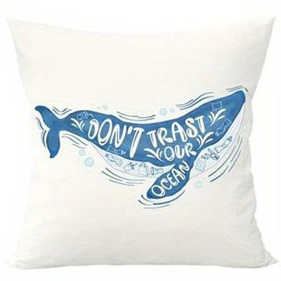 Home Decor Ocean-Inspired Whale & Octopus Throw Pillows Pattern Cushion Cover Suitable For Sofa Bedroom Car Pillow Cover