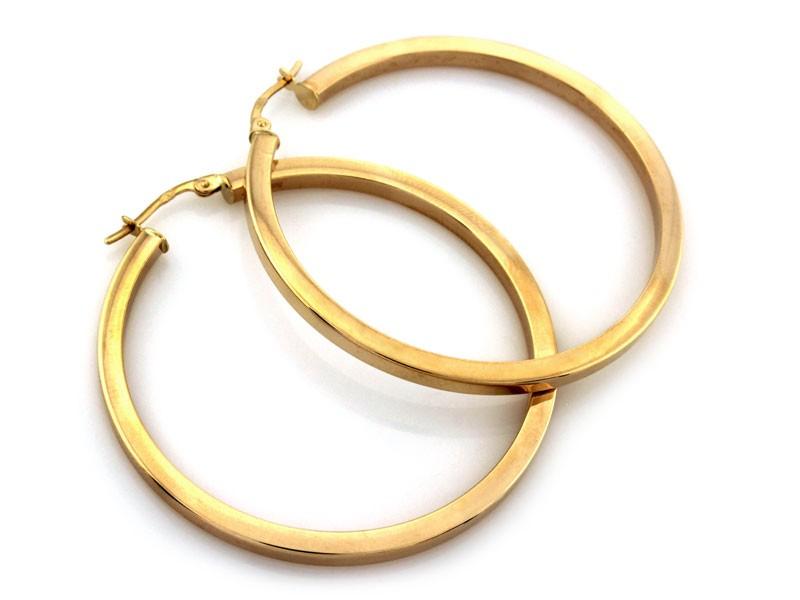375 gold earrings classic hoops 26mm shiny hoops for a gift 9k 2.18g