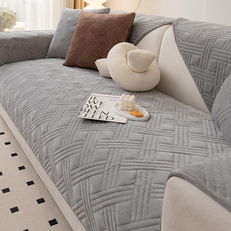 Winter Plush Sofa Cushion Crystal Velvet Four-season Universal Non-slip Seat Cushion Combination Sofa Cover Living Room
