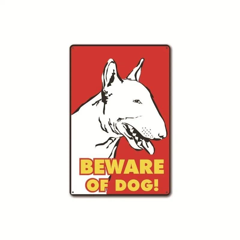 2020 New Be Aware Of Dogs Warning Sign Vintage Metal Decorative Plaques Garden Farm Public Area Warning Mark Wall Decor Poste