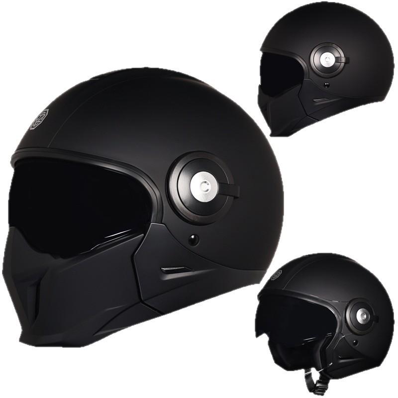 Vintage Helmet Motorcycle Men's and Women's Winter Locomotive Harley Full Helmet