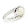 Silver Ring 'Goddess Opal' White Silver (rhodium) - 15x8 Mm