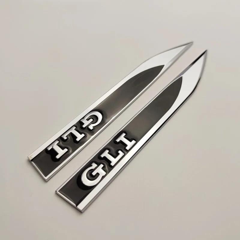 BSI1 For VOLKSWAGEN VW GTI 1Pairs 3D Metal Car GLI Logo Letters Front Side Fender Badge Emblem Sticker For VW Sagitar Jetta GLI MK5 M in2