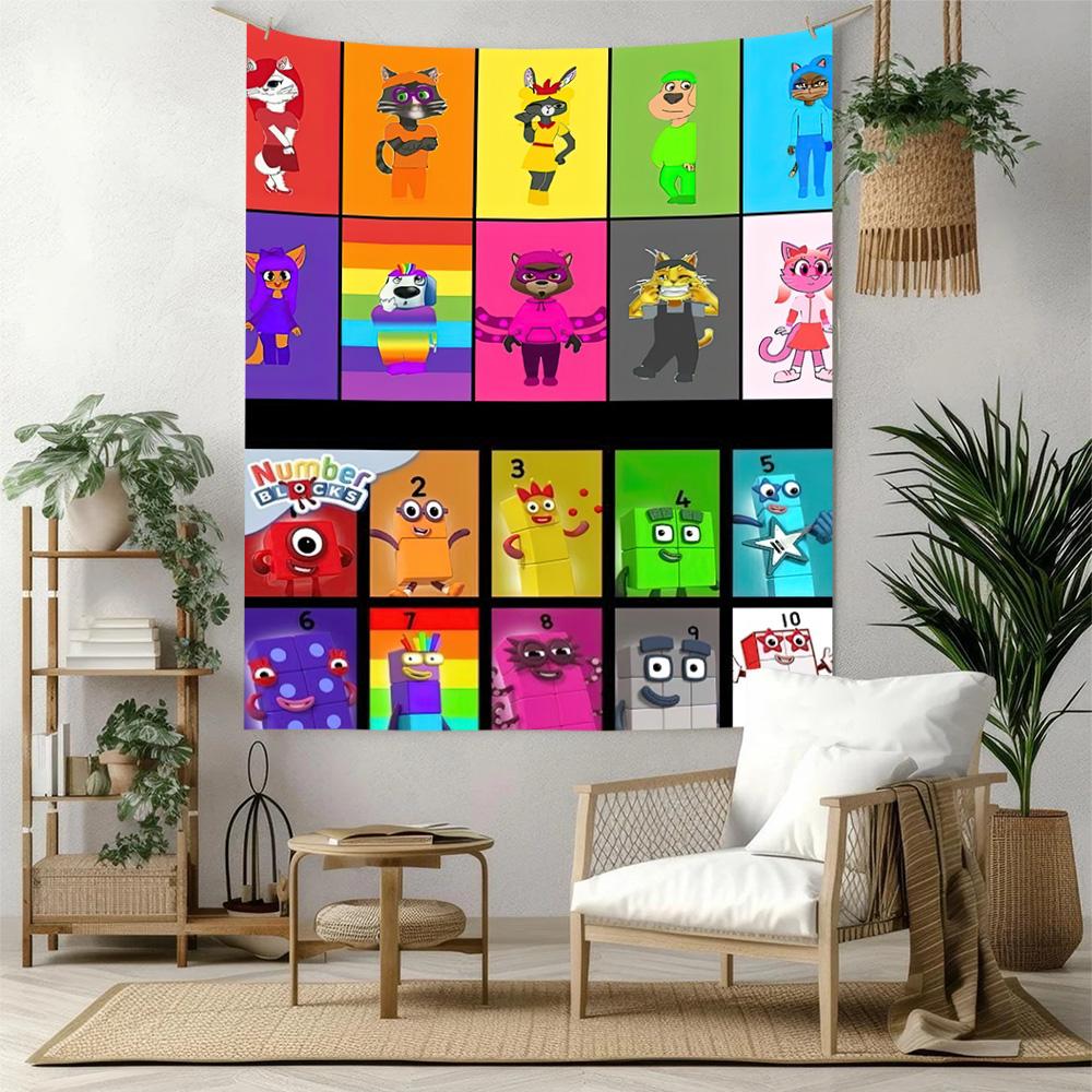 Numberblocks Wall Decor Tapestry Art For Pet Memorial Birthdaywedding Party Backdrop Family Gift