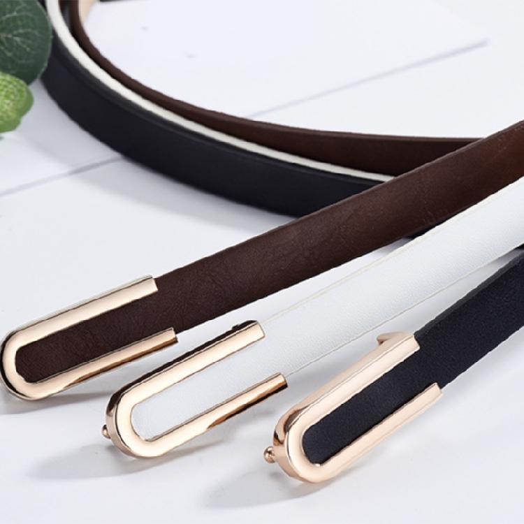 Trendy Waist Belt U Shaped Metal Buckle Thin Belt Waist Cincher for Women Enhances Any Outfit