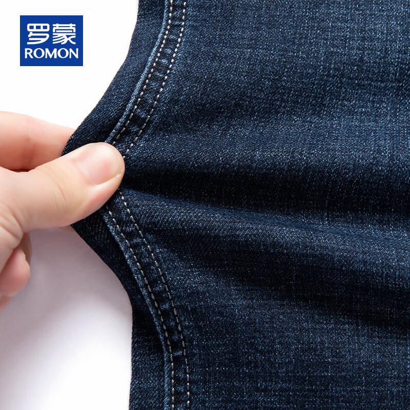 ROMON Мужские весенне-осенние повседневные джинсы прямого кроя стрейч