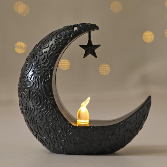 Mini Ramadan Moon Light Ramadan Decoration Soft Glow Battery Powered Eid Ramadan Candle Light Nightstand Decor