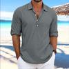 Мужская летняя однотонная рубашка большого размера с лацканами