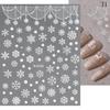 Winter Snowflake Christmas Nail Art Sticker White 3D Relief Adhesive Nail Art Decoration Sticker Nail Charm Manicure Decals