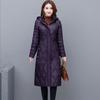 Middle Aged Women Winter Long Jacket Hooded Casual Thicken Warm Cotton Padded Coat Female Parkas Winter Overcoat