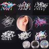 60Pcs/200Pcs Colorful Anti-Allergy Plastic Stud Earrings Anti-Blocking Ear Sticks Kit
