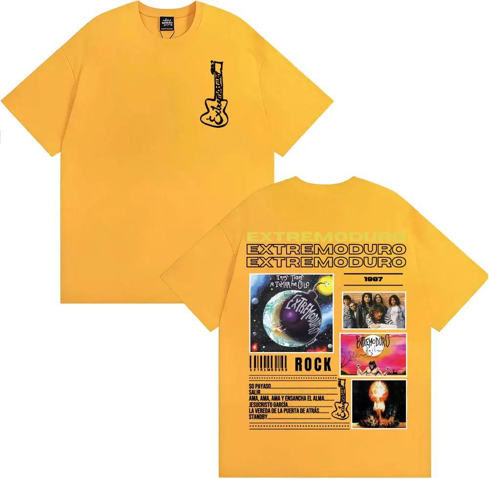Мода Ретро Короткий Рукав EXTREMODURO Тур Мужчины Женщины Мода Винтаж Короткий Рукав Футболки Поп Свободная Футболка Оверсайз
