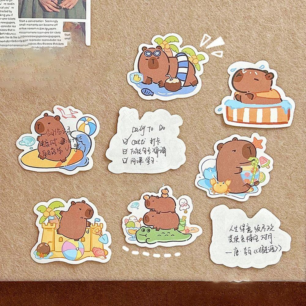 100 шт./пакет мультяшные наклейки капибара блокнот для записей детские игрушки наклейки для ноутбука