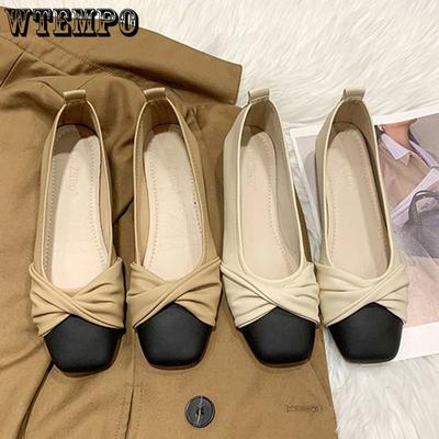 Женские туфли разного цвета на мягкой подошве с бантом, из мягкой кожи, удобные модные, универсальные, нежные, элегантные, темпераментные, рабочие туфли на плоской подошве на низком каблуке