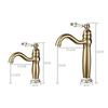 Brushed Gold Bathroom Faucet Antique Basin Faucet Chrome Sink Mixer Tap Hot & Cold Deck Mounted Lavatory Crane Water Tap Black