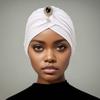 1PC Sunscreen Hijab Summer Breathable India Cap Retro Muslim Headscarf Fashion Turban Hat Sparkling Rhinestone Solid Color