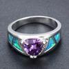 European and American Jewelry Triangle Purple Diamond Micro Inlaid Diamond Womens Versatile Ring