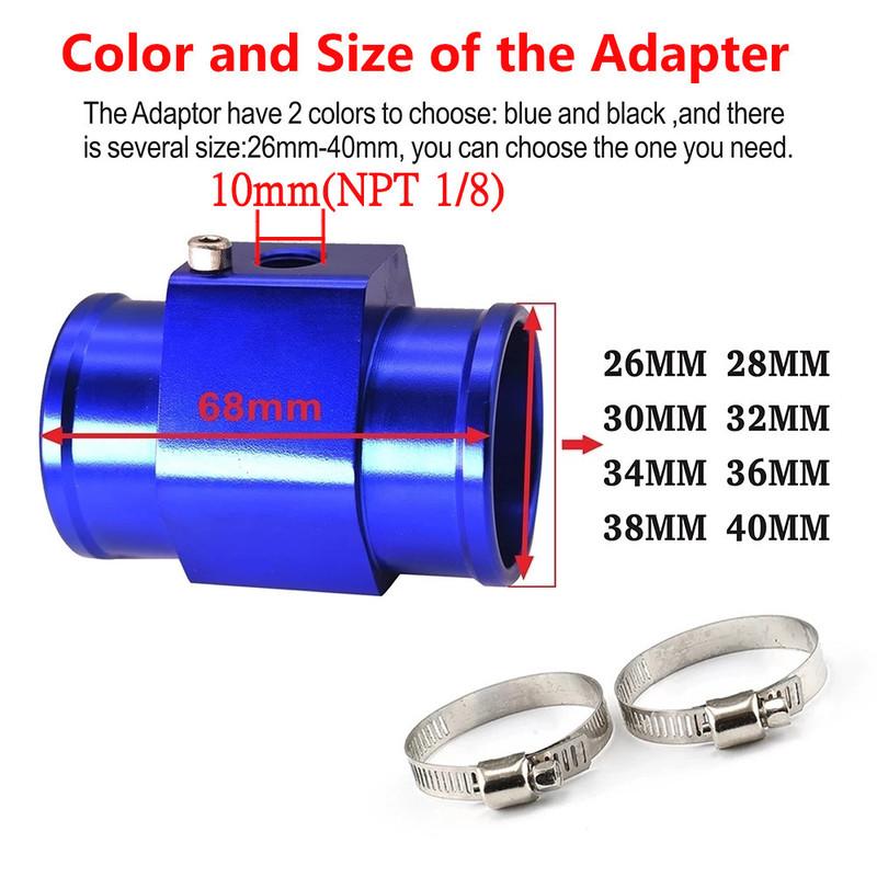 HD 26~40MM Adapter Size Water Temp Gauge Radiator Temperature Water Temp Joint Pipe Sensor Hose Adapter sensor de temperatura